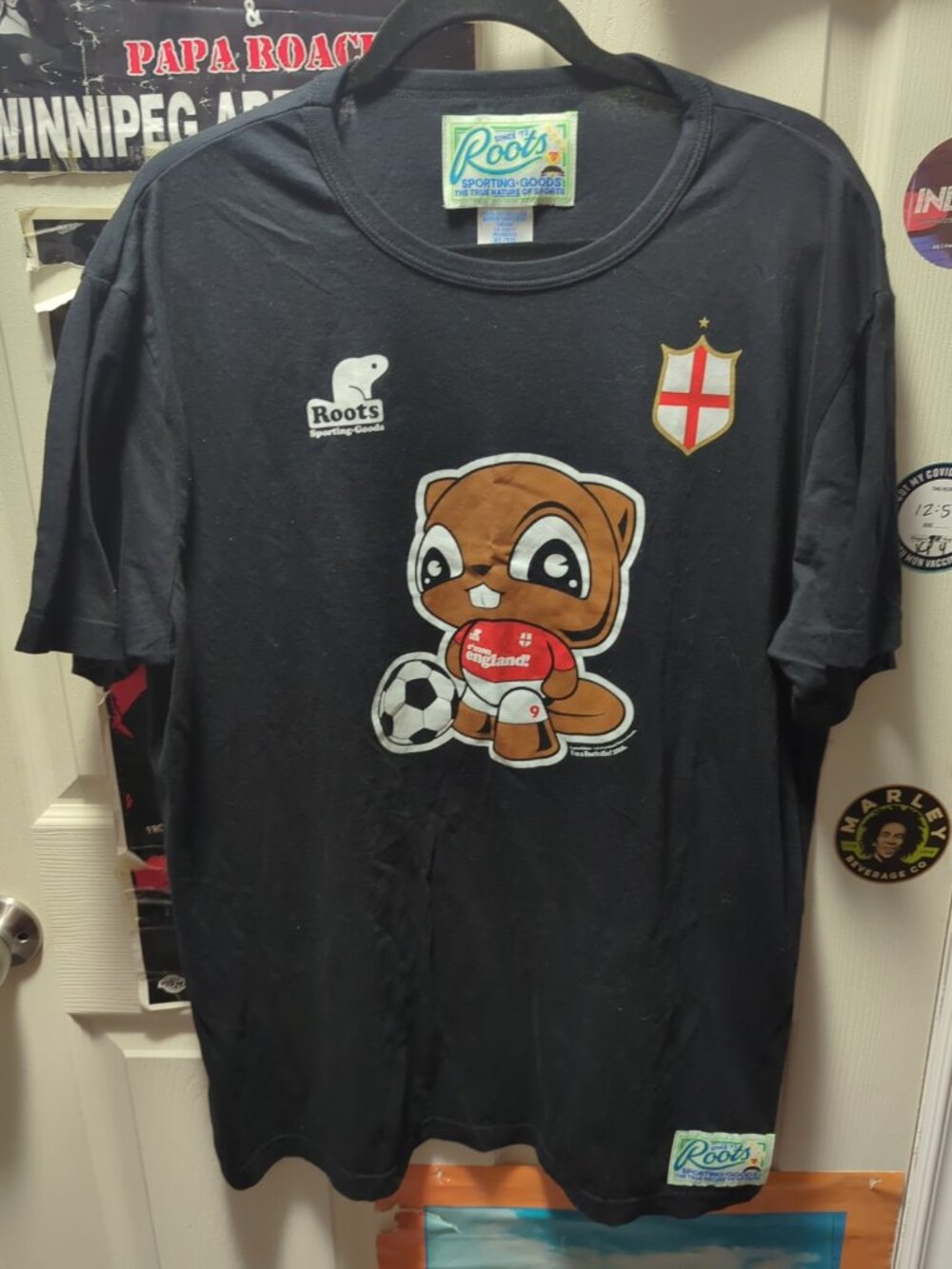 Roots Shirt Mens Extra Large Black England Football Limited Edition 1 Of 206